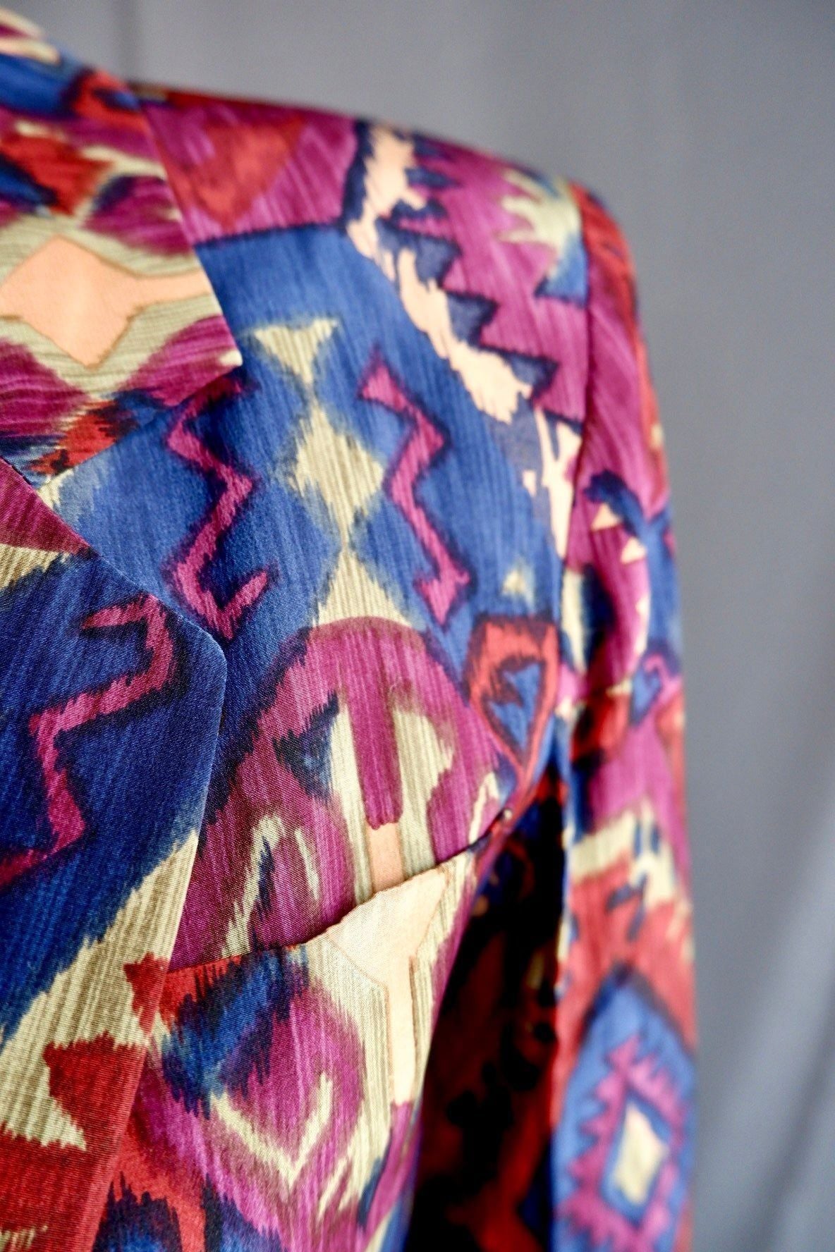 1990s Vintage Rodier Silk Blazer L