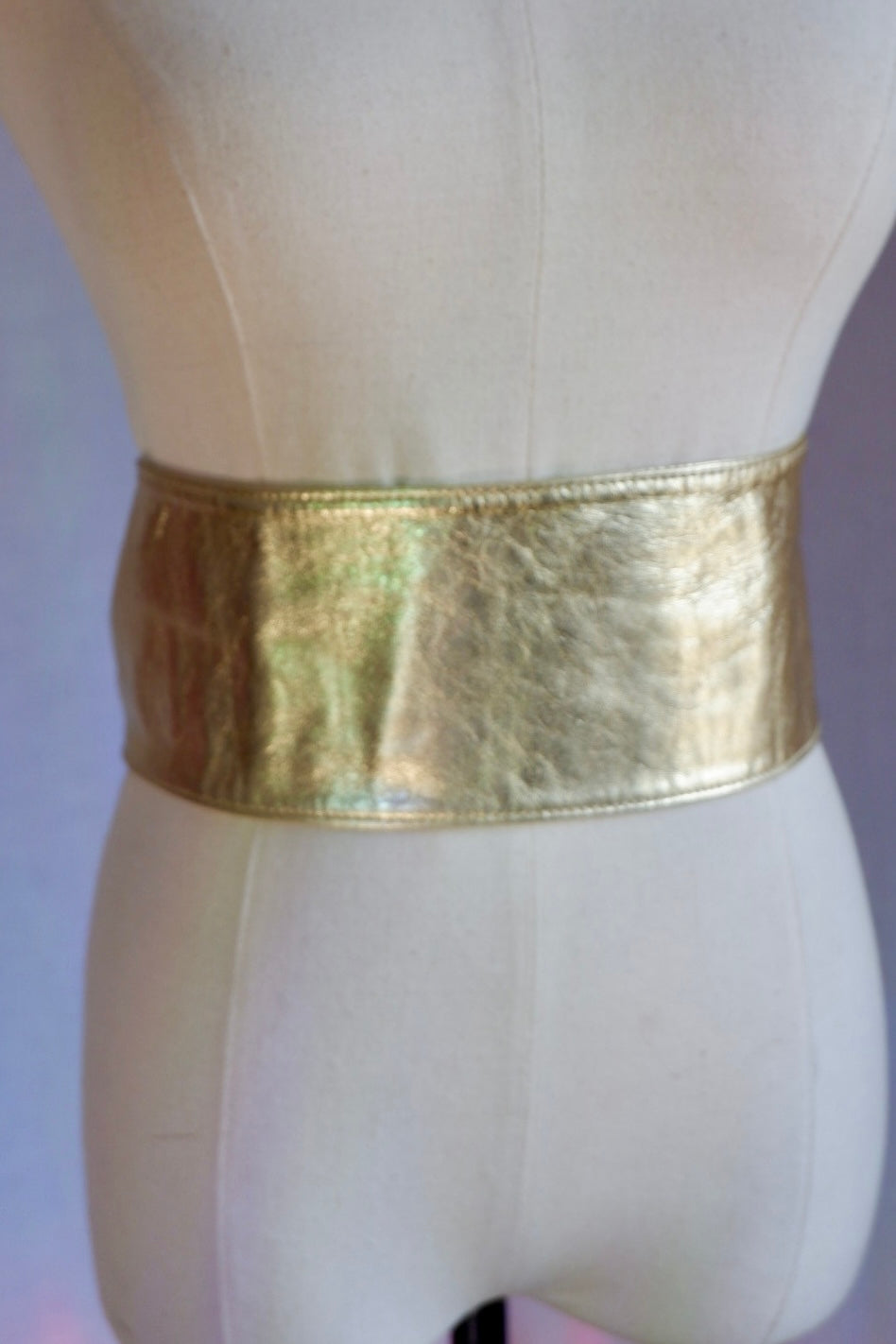 Vintage St. John Gold Metallic Leather Wrap Belt