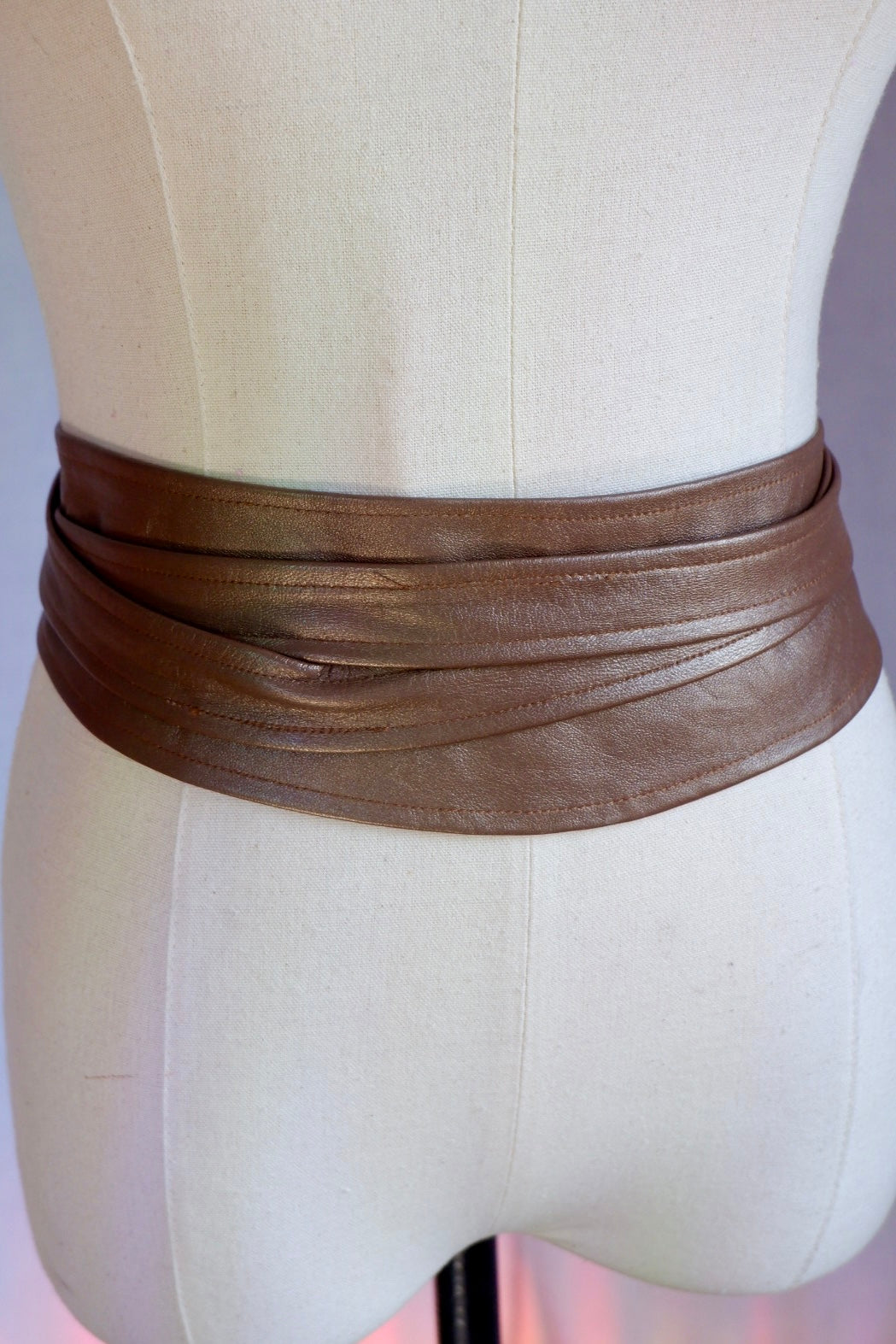 Vintage Julian Chang Brown Leather Wrap Belt