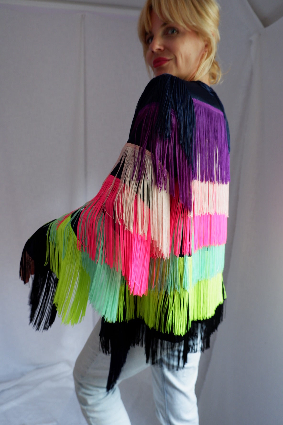 1980s/90s Rainbow Fringe Jacket
