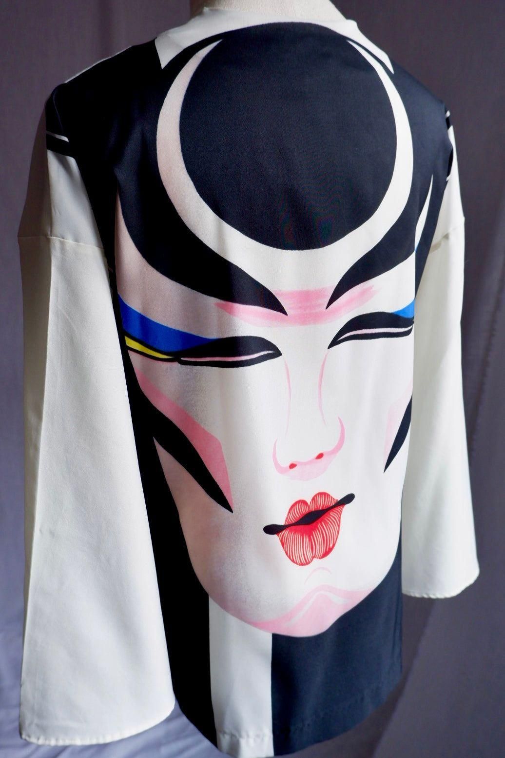 1970s Ossi Originals Face Print Kimono Top