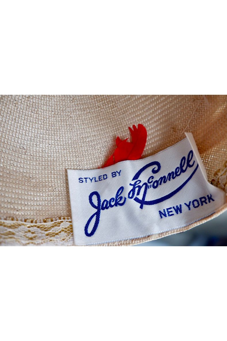 Vintage Jack McConnell Couture Hat with Sculptural Wave Design (Red Feather Label)