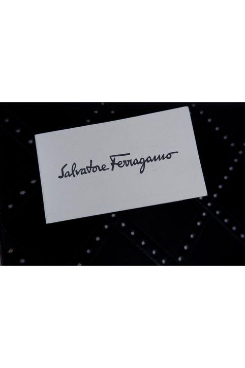 Salvatore Ferragamo Black and White Quilted Leather Shoulder Bag