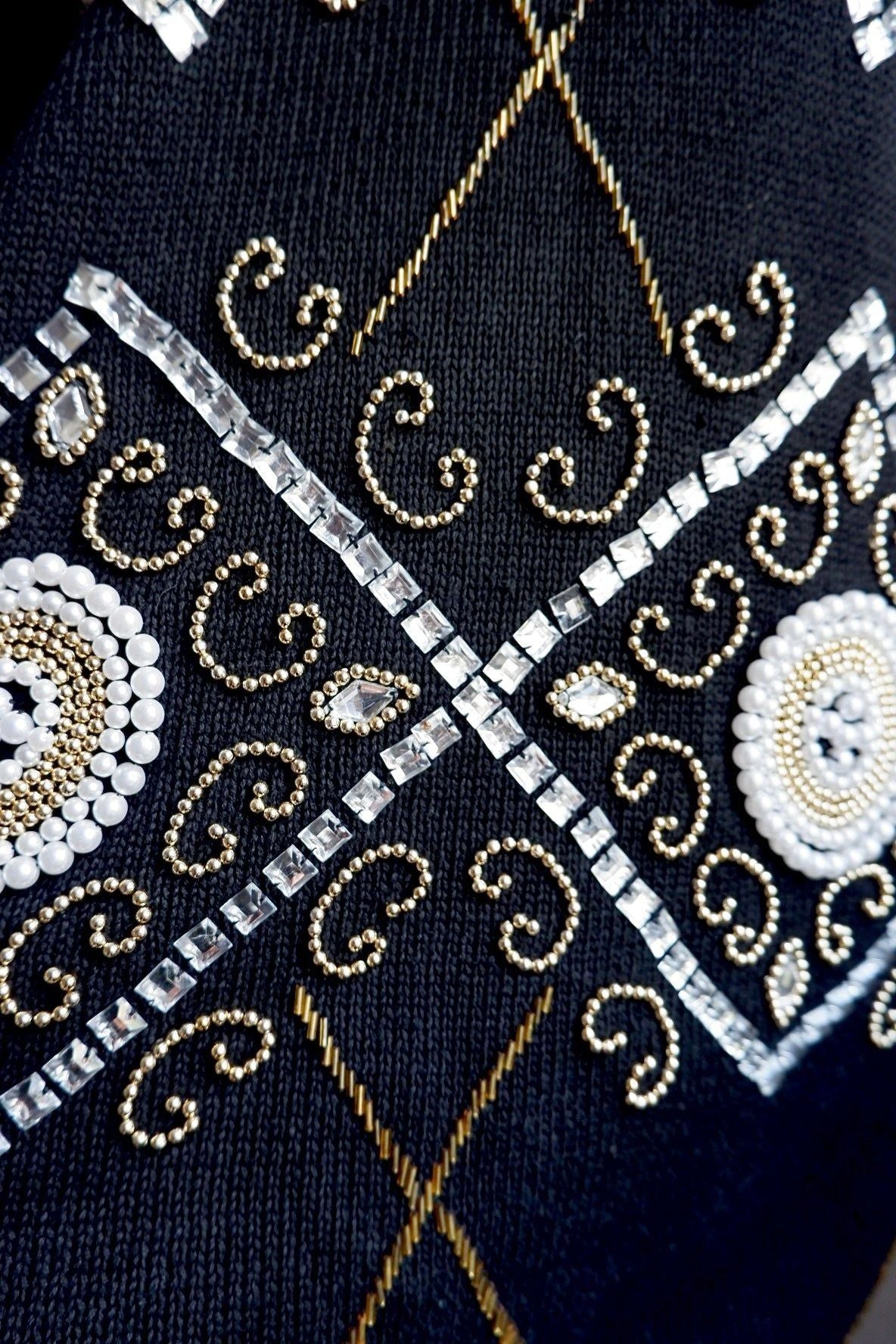 1980s Vintage Beaded Sweater or Dress M/L