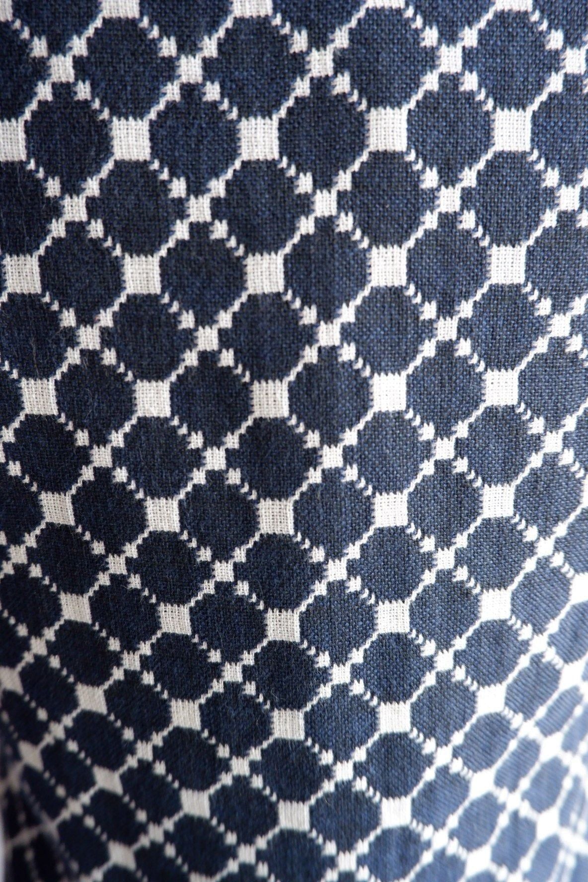 1960s Saks Fifth Avenue Navy & White Geometric Skirt Set Small