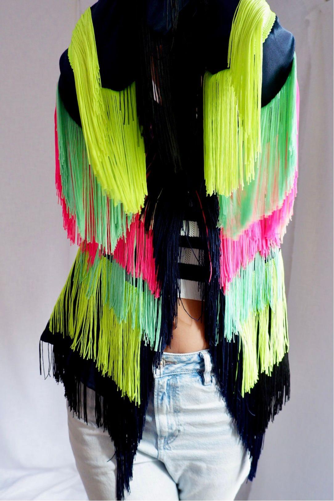 1980s/90s Rainbow Fringe Jacket
