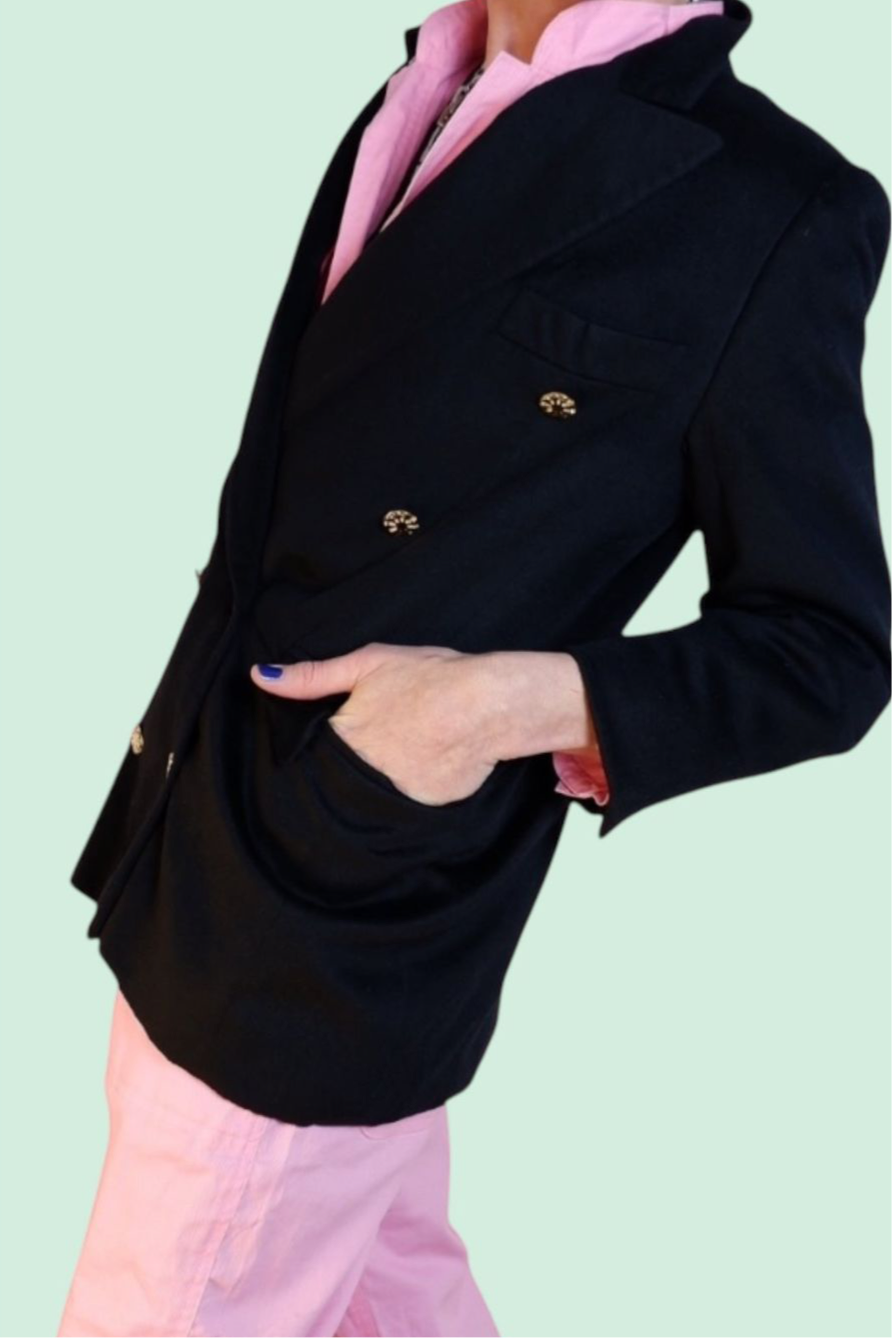 1980s Vintage Escada by Margaretha Ley Black Cashmere L/XL