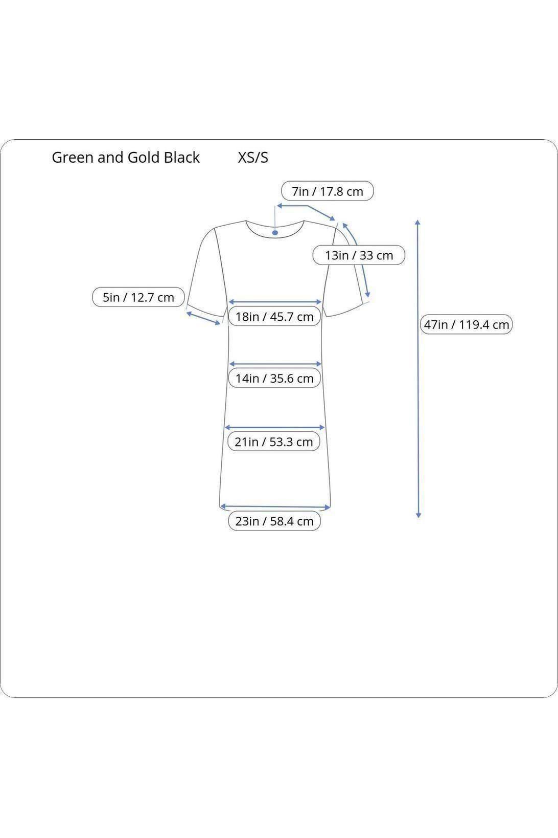 1960s Vintage Handmade Green and Gold Metallic Dress XS/S