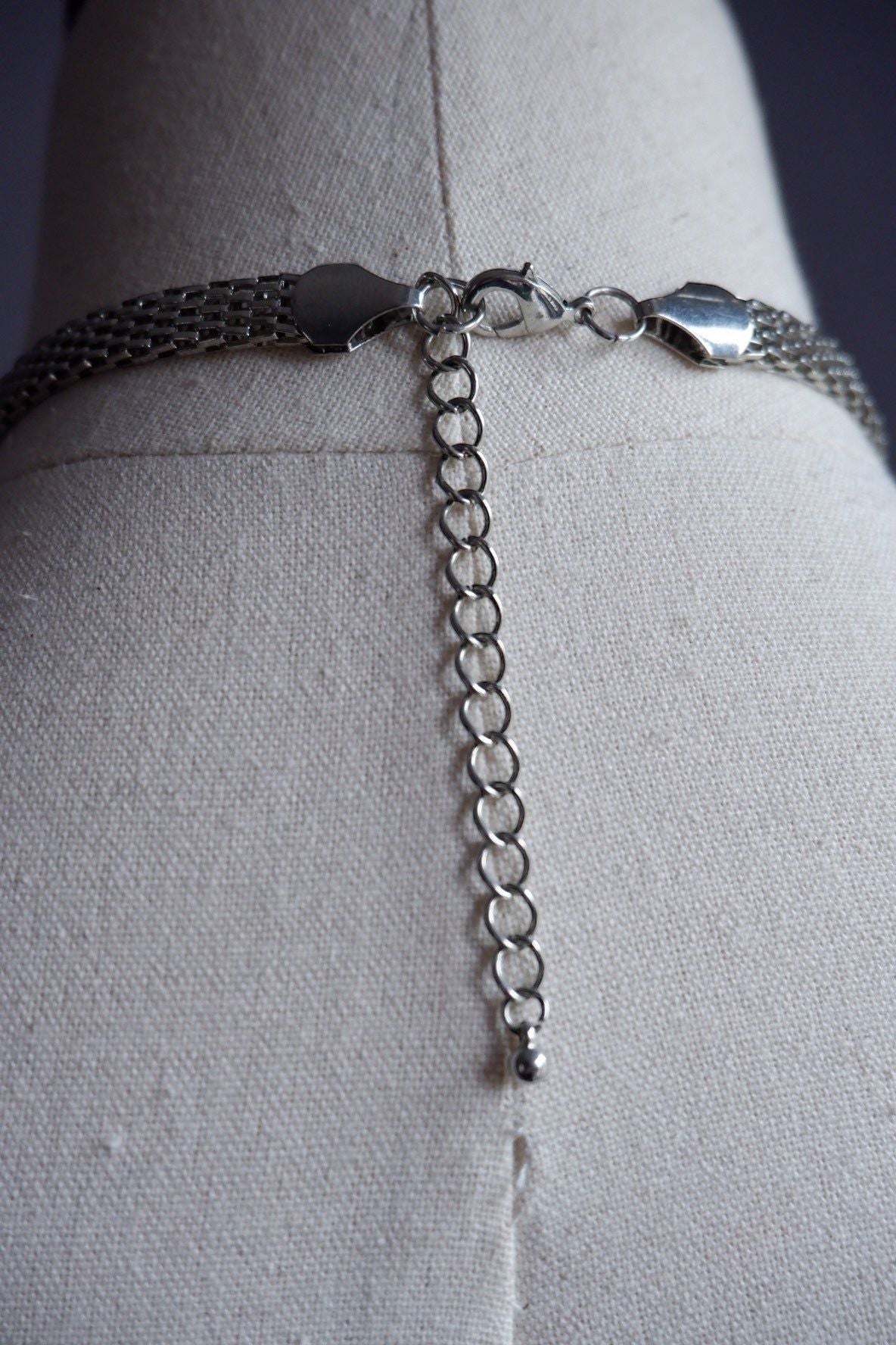 Vintage Silver-Tone Bubble Bib Collar Necklace – Textured Statement Piece