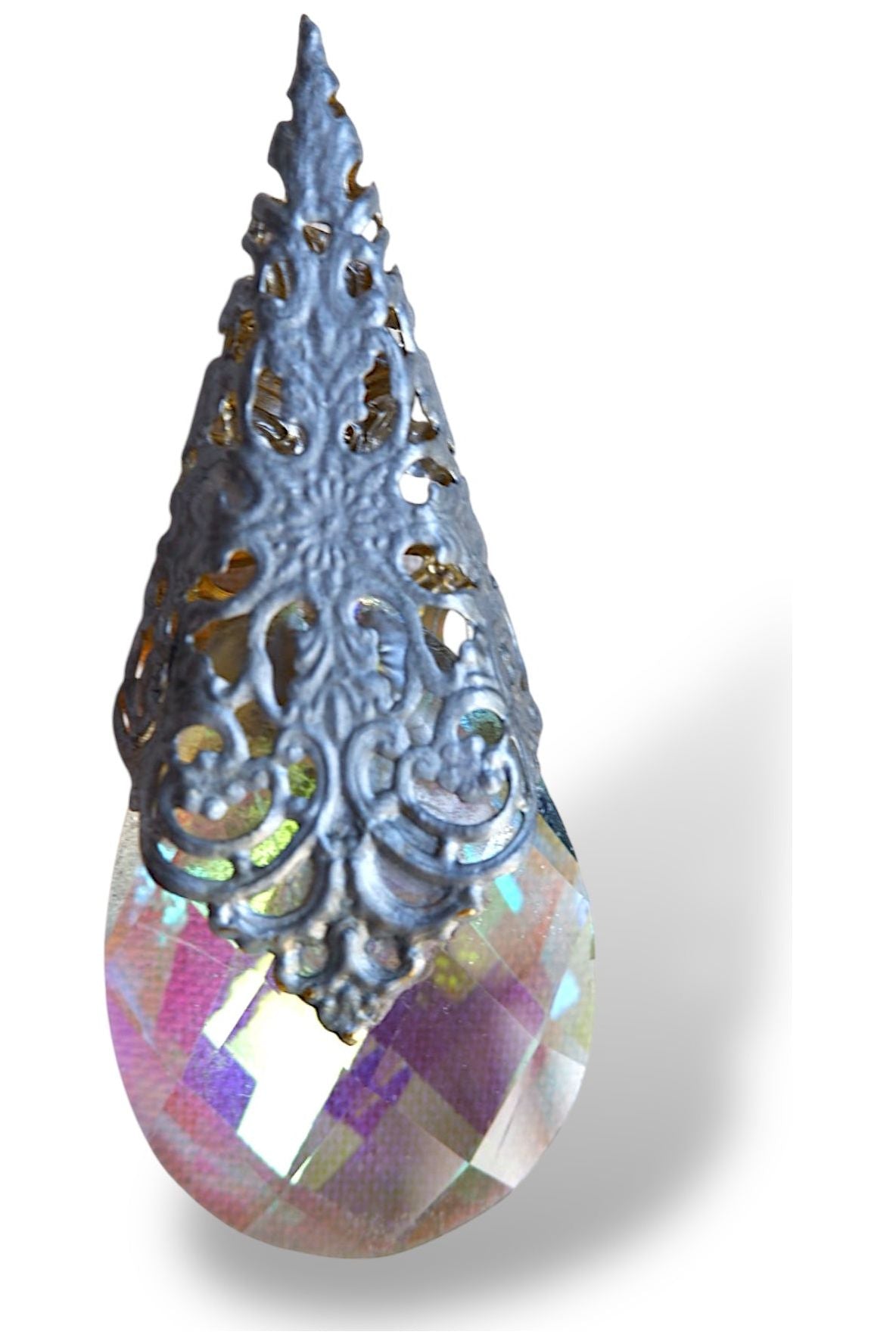 Vintage Harlequin Crystal Teardrop Earrings