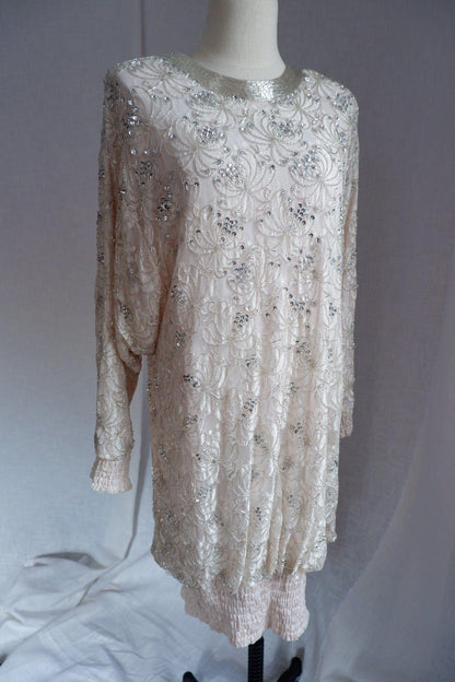 1980s Deadstock Lilli Rubin Beaded Dress – Rare Plus-Size Fit (Up to 2XL!)