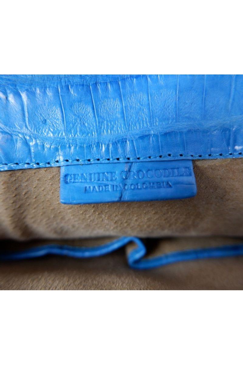 Nancy Gonzalez Vibrant Blue Croc-Embossed Leather Handbag