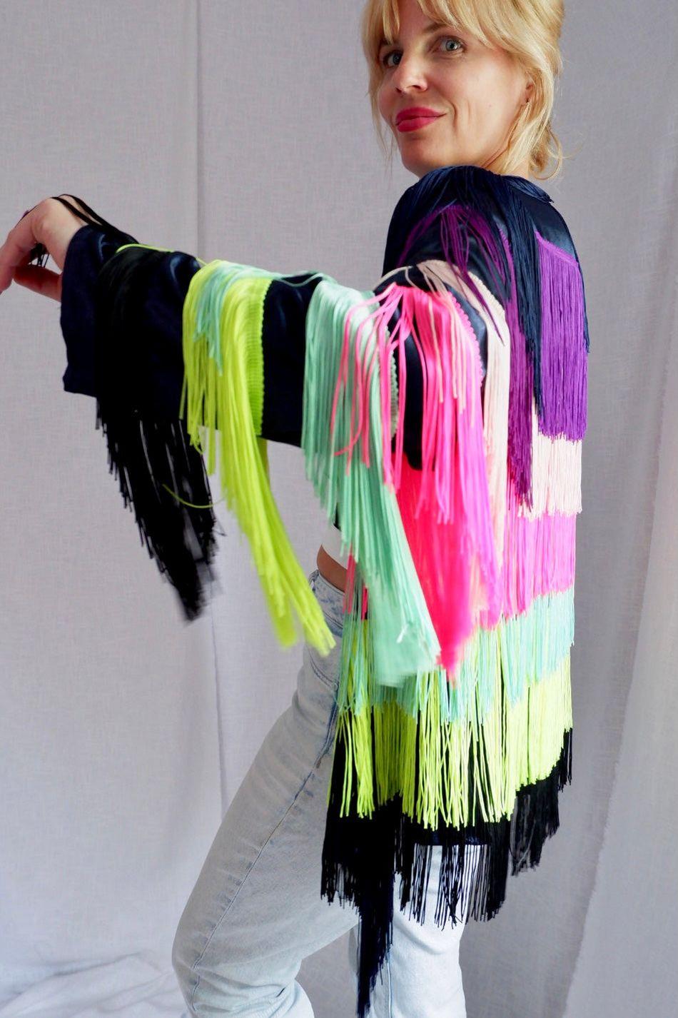 1980s/90s Rainbow Fringe Jacket