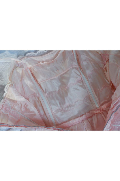 1950s Pink Lace Cupcake Dress – Tiered Ruffles & Romance