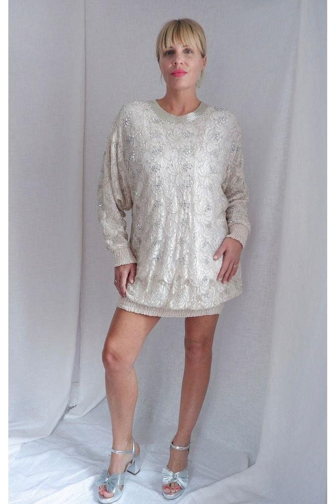 1980s Deadstock Lilli Rubin Beaded Dress – Rare Plus-Size Fit (Up to 2XL!)