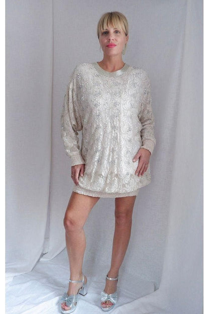 1980s Deadstock Lilli Rubin Beaded Dress – Rare Plus-Size Fit (Up to 2XL!)
