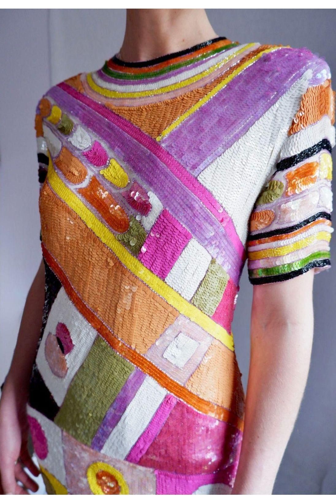 1980s Pucci-Inspired Sequin Dress