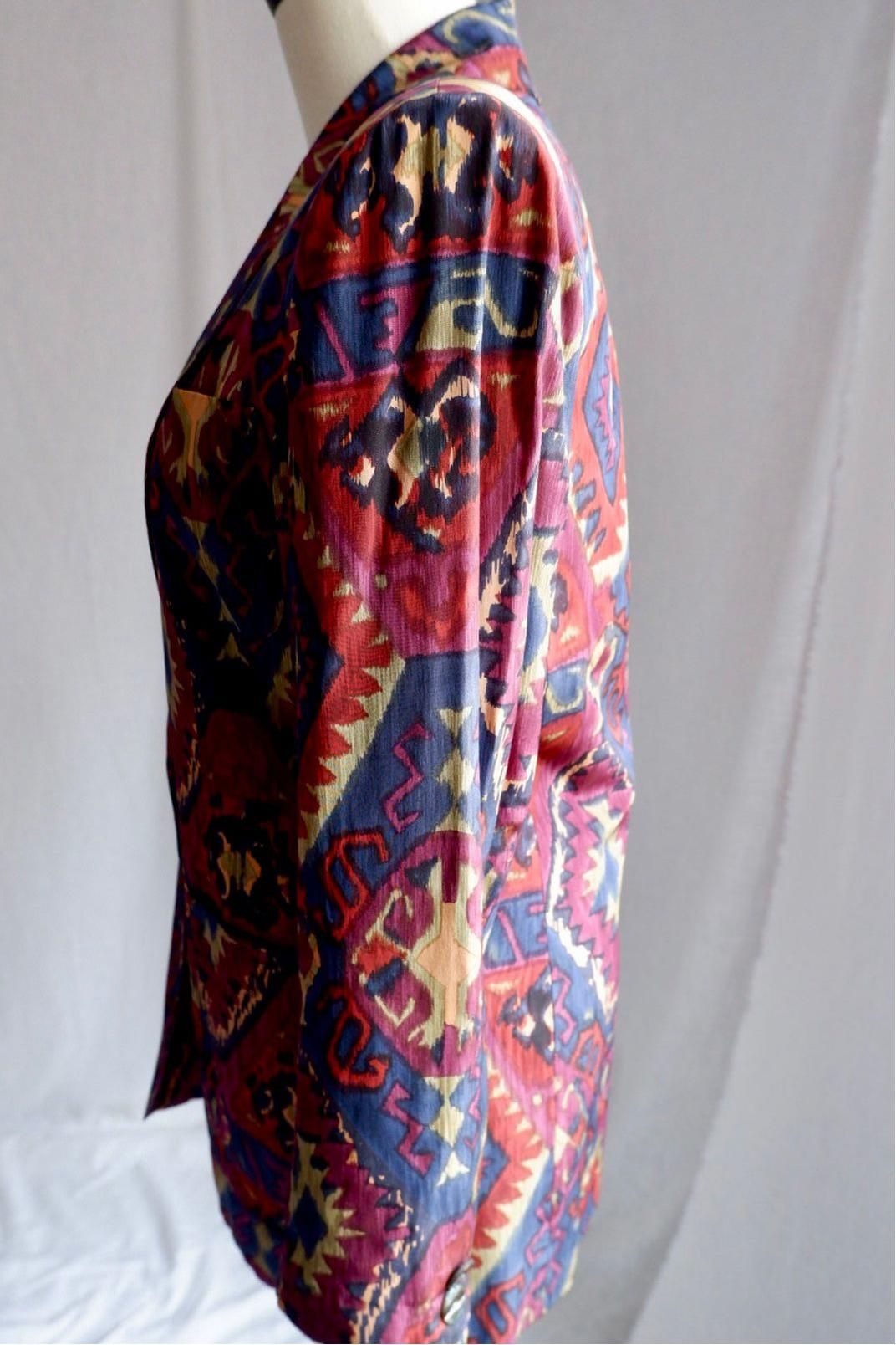 1990s Vintage Rodier Silk Blazer L