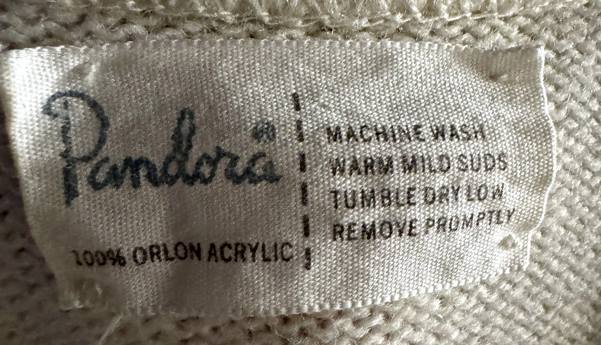 Pandora 100% Orlon acrylic label on a vintage sweater vest