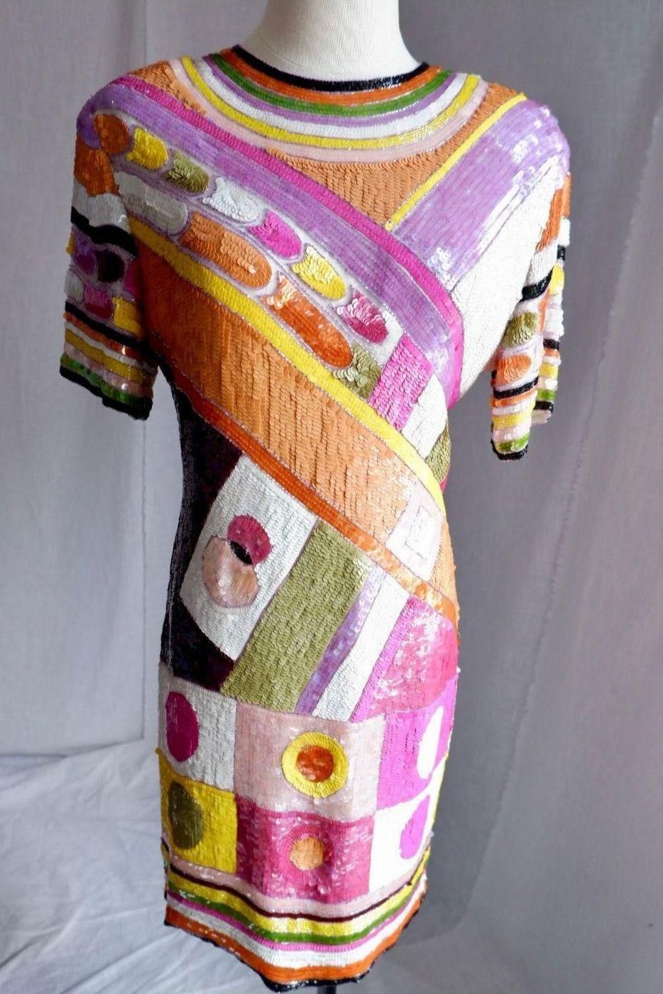 1980s Pucci-Inspired Sequin Dress