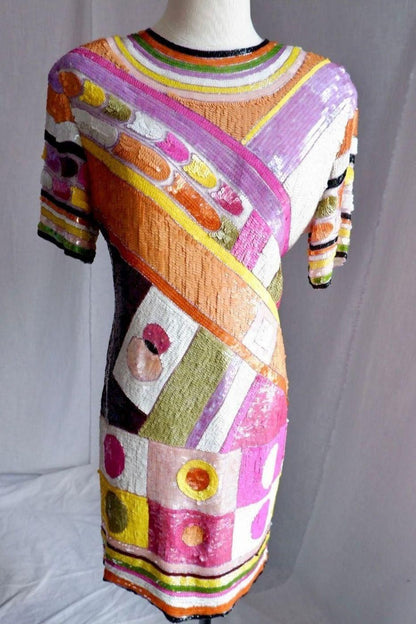 1980s Pucci-Inspired Sequin Dress