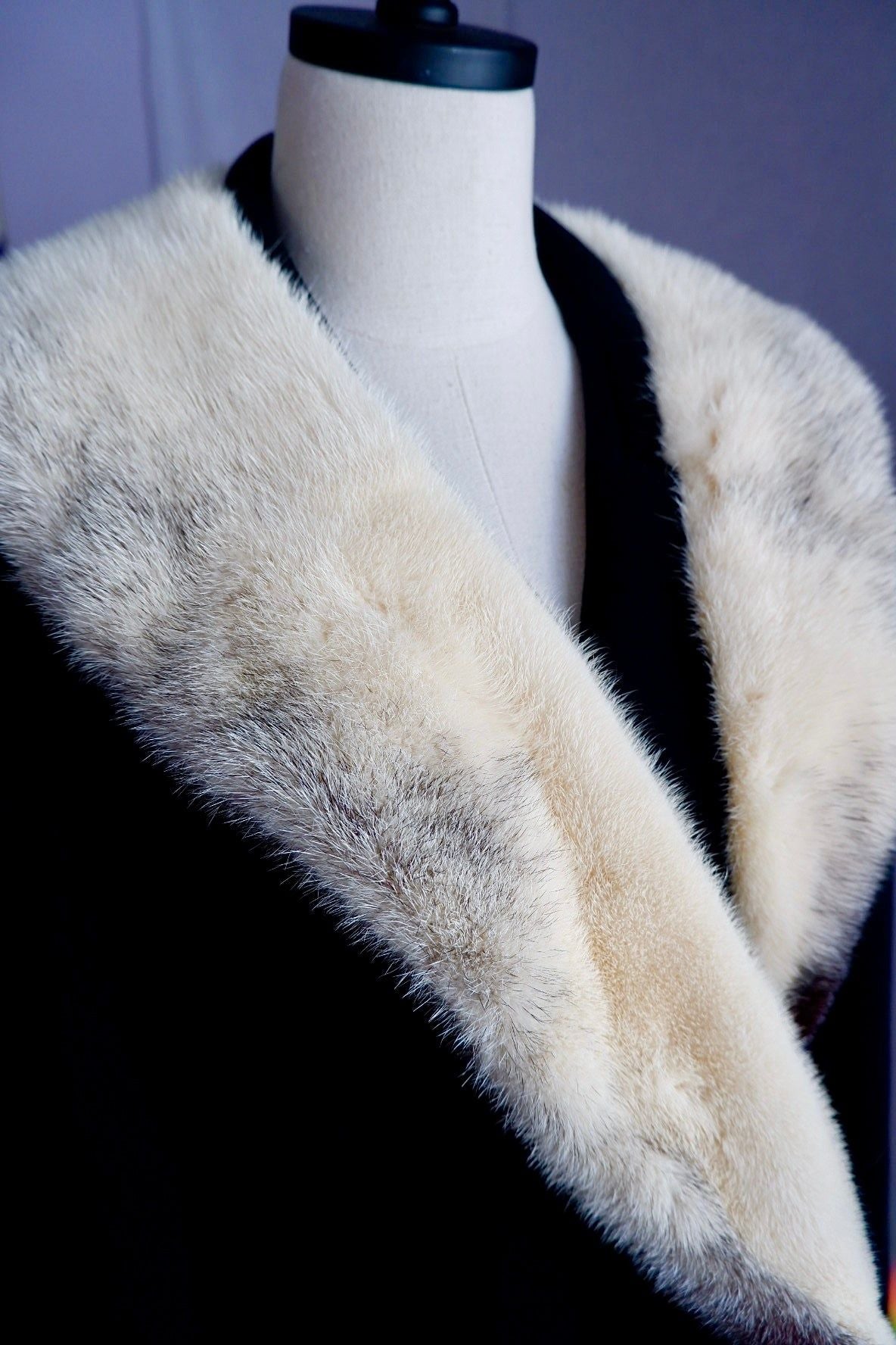 1960s Townley Swing Coat with Fur Collar & Trim M/L