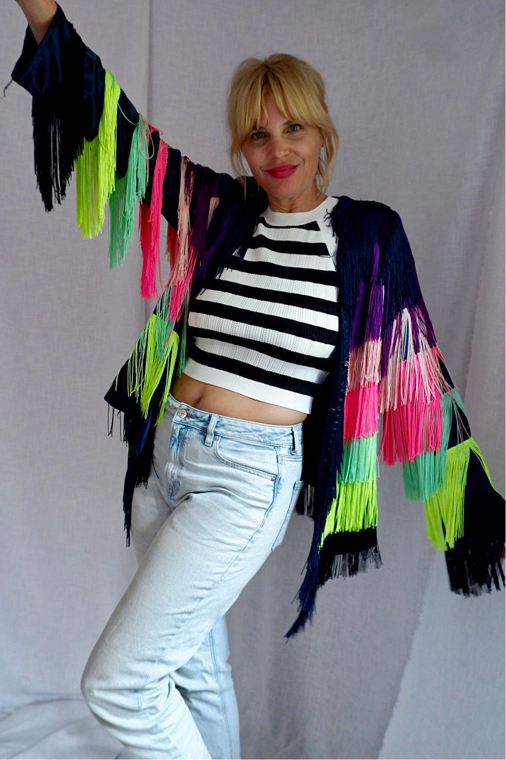1980s/90s Rainbow Fringe Jacket