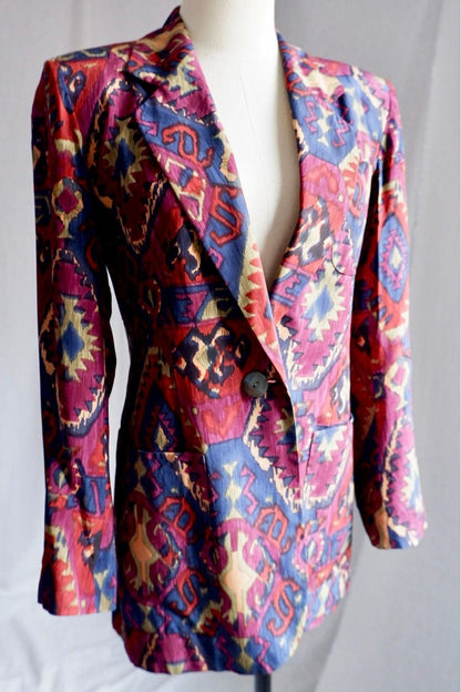 1990s Vintage Rodier Silk Blazer L