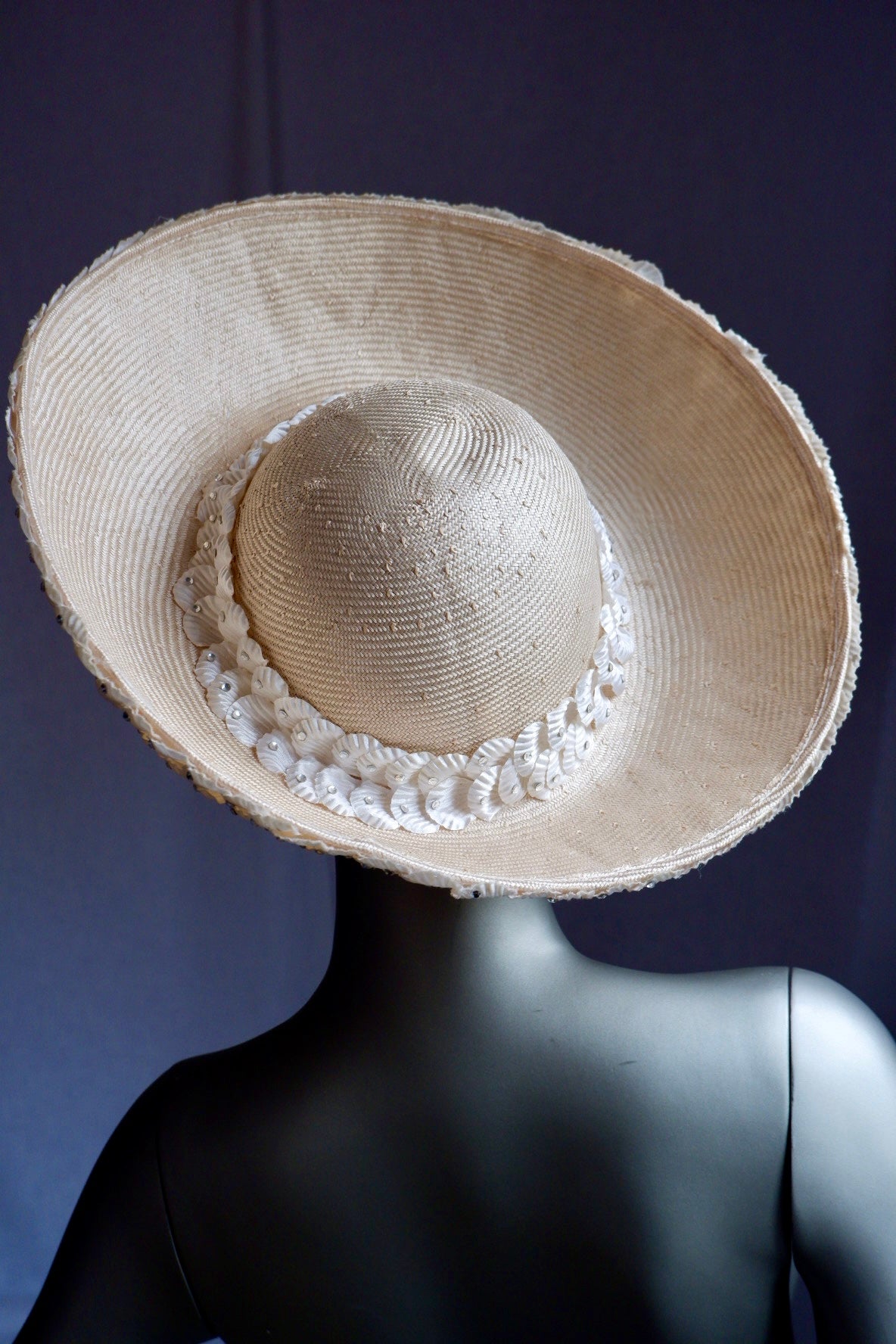 Vintage Jack McConnell Couture Hat with Sculptural Wave Design (Red Feather Label)