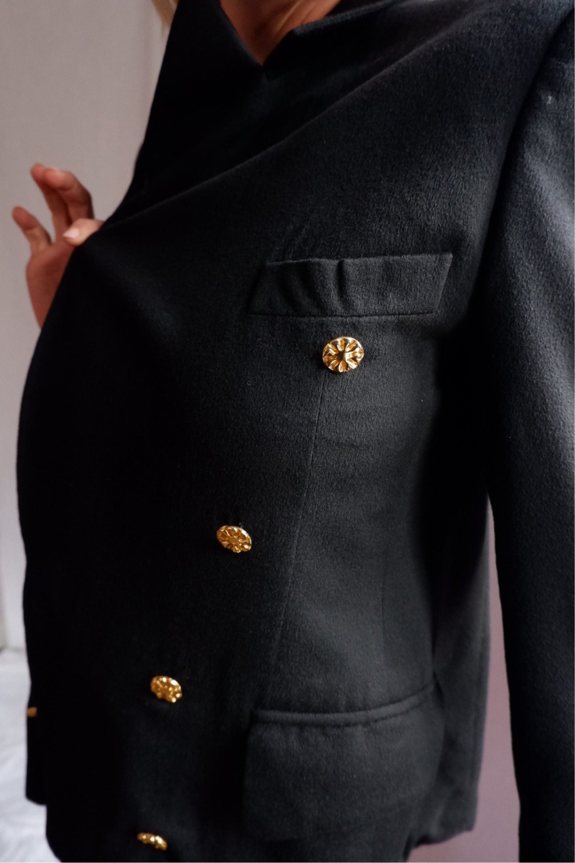 1980s Vintage Escada by Margaretha Ley Black Cashmere L/XL
