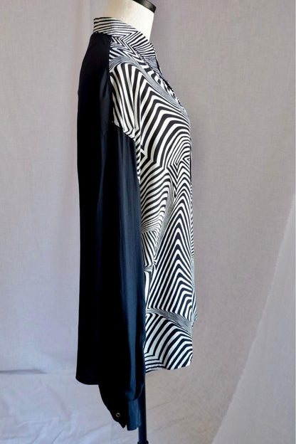 1980s Vintage Yashi Yamamuri Optical Illusion Button-Up Shirt