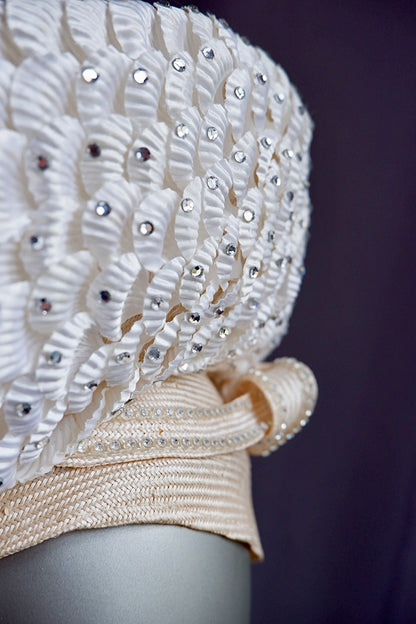 Vintage Jack McConnell Couture Hat with Sculptural Wave Design (Red Feather Label)