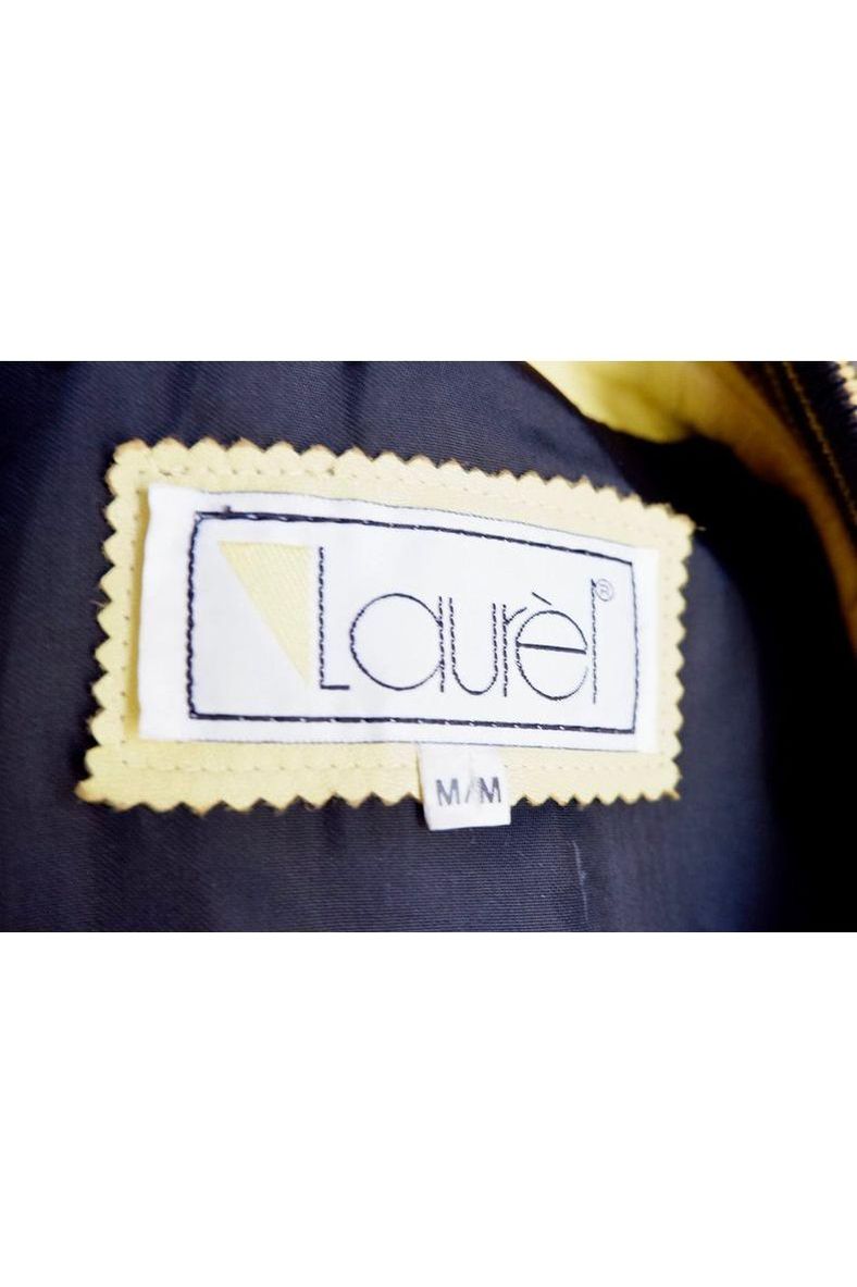 Laurel by Escada Yellow Leather Bomber Jacket
