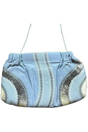 1980s Vintage Carlos Falchi Pastel  Leather and Snakeskin Patchwork Purse