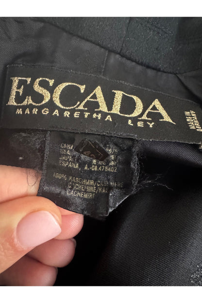 1980s Vintage Escada by Margaretha Ley Black Cashmere L/XL