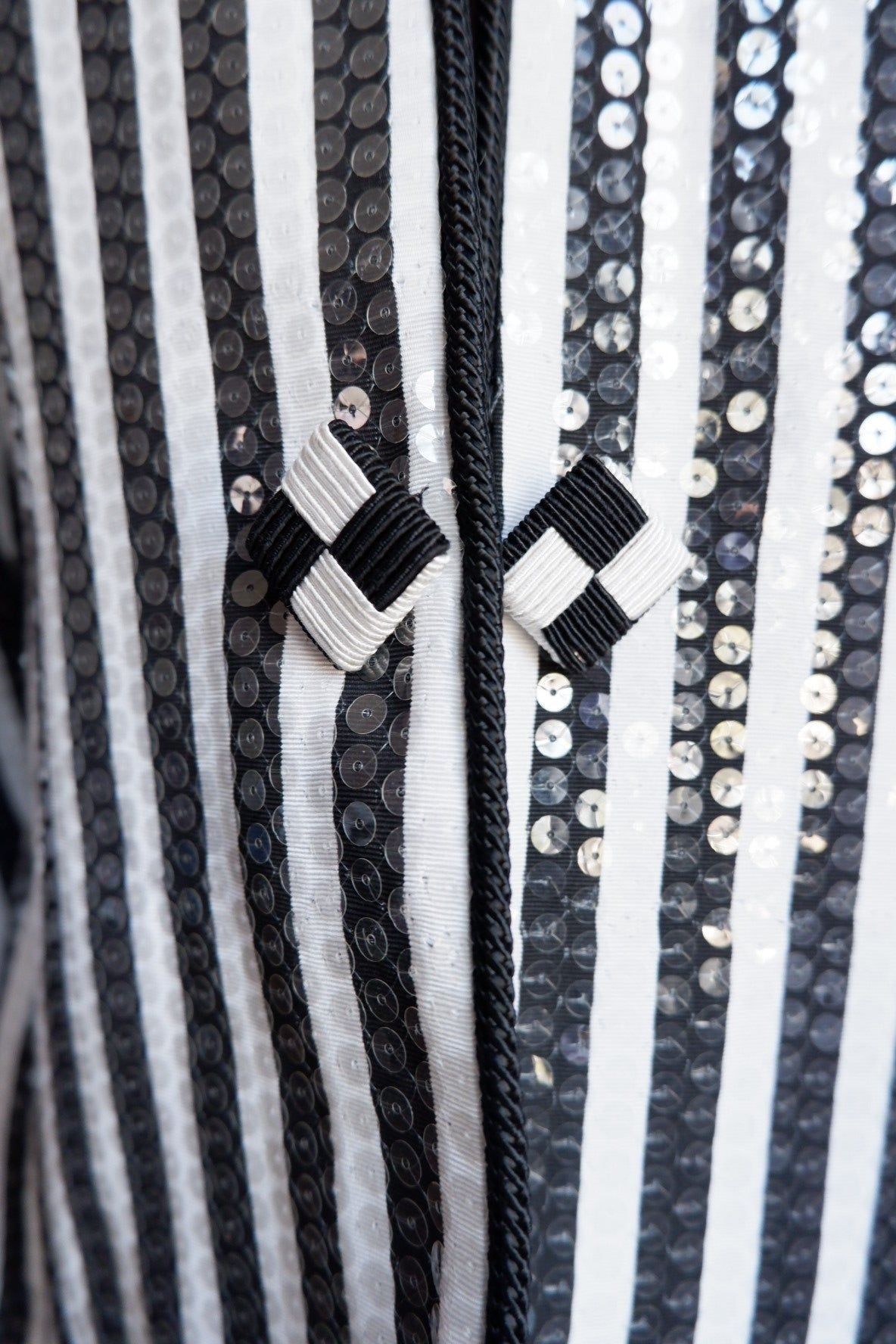 1980s Vintage Karen Lawrence Union Made Striped Sequin Jacket L