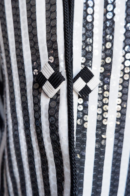 1980s Vintage Karen Lawrence Union Made Striped Sequin Jacket L