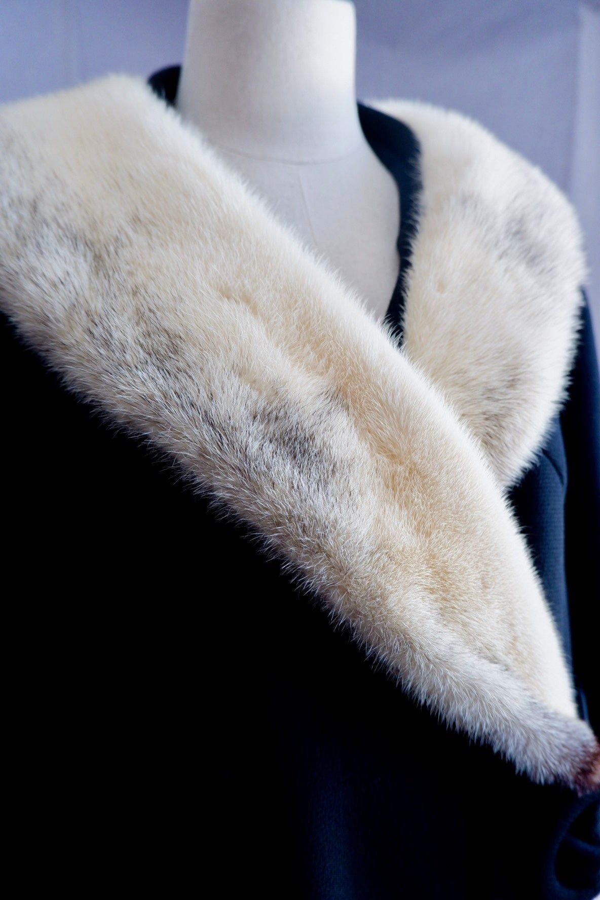 1960s Townley Swing Coat with Fur Collar & Trim M/L