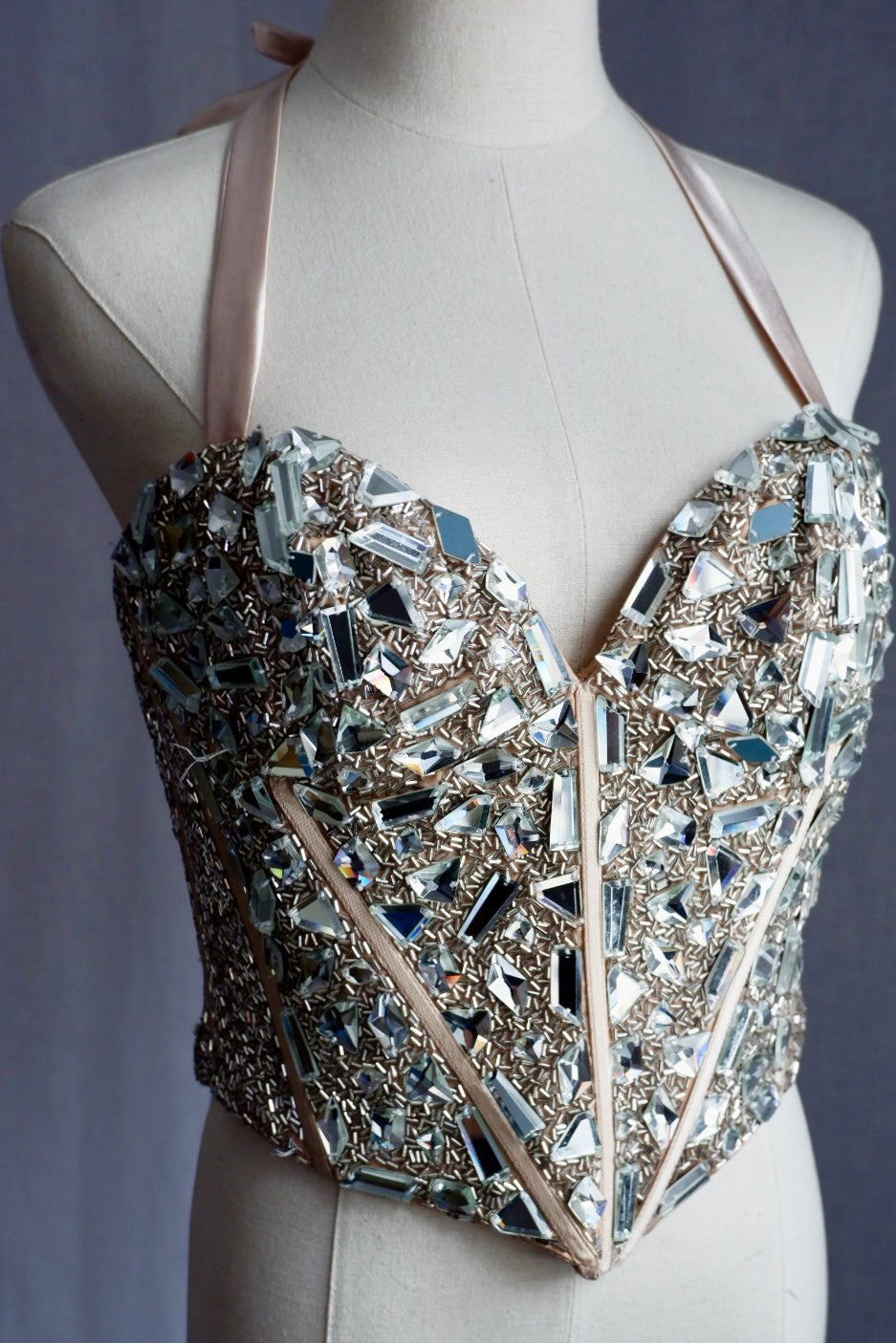 Sherri Hill crystal corset, one-of-a-kind reworked from an original gown bodice