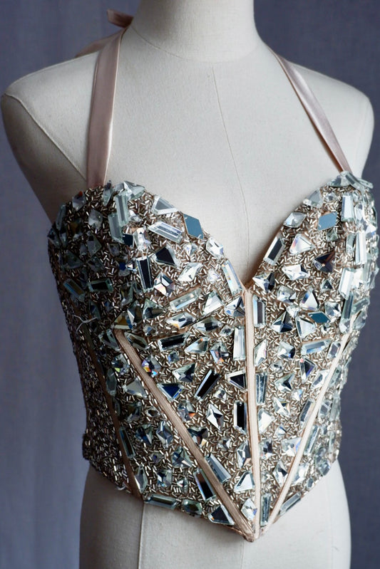 Sherri Hill crystal corset, one-of-a-kind reworked from an original gown bodice