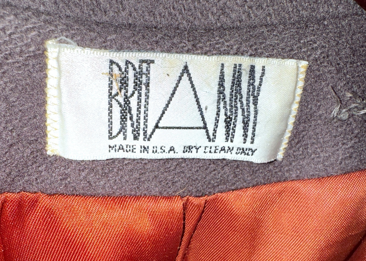 Brittany Made in USA label with the rust coat lining