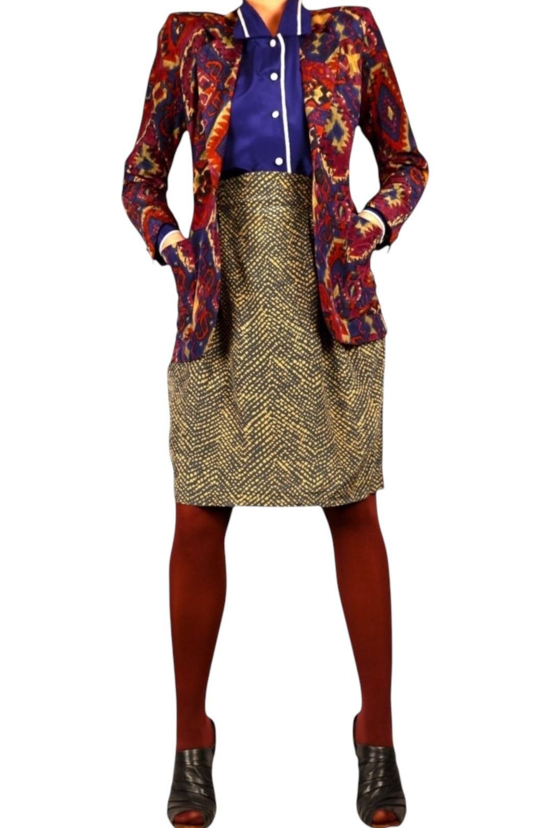 1990s Vintage Rodier Silk Blazer L