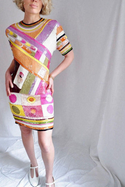 1980s Pucci-Inspired Sequin Dress