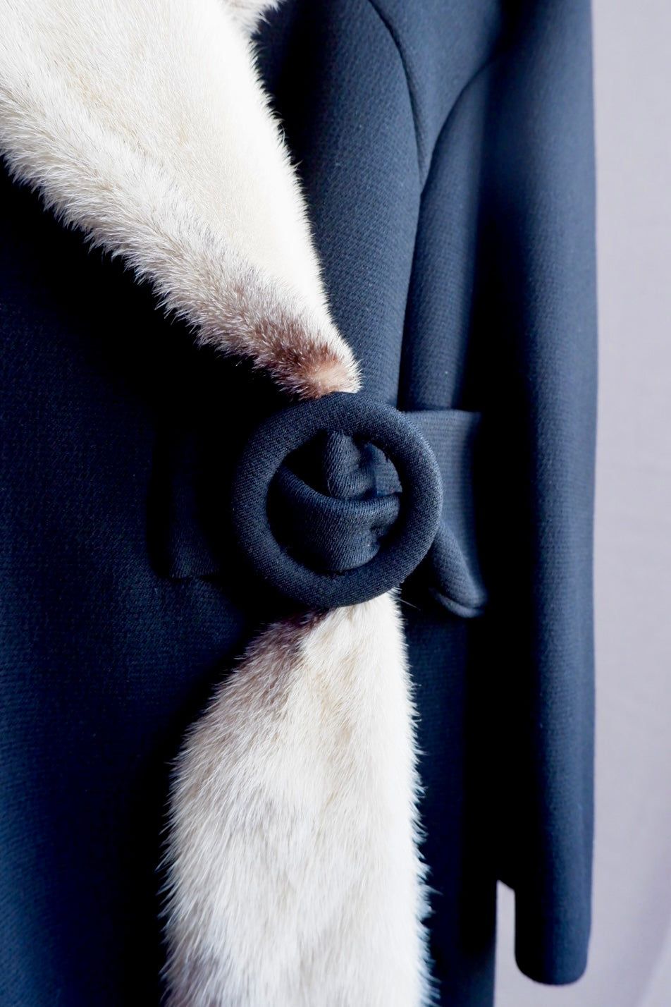 1960s Townley Swing Coat with Fur Collar & Trim M/L