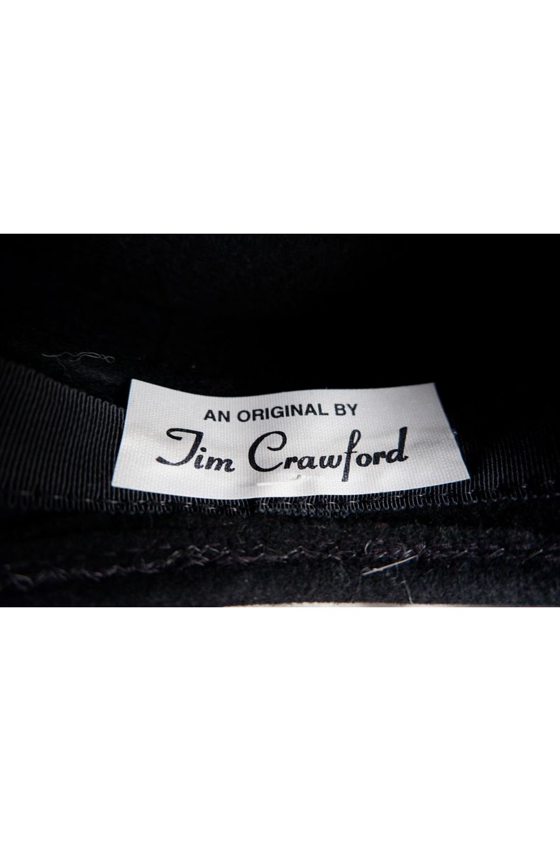 Vintage Tim Crawford Wool Hat – Sculptural Felt with Rhinestone Banding