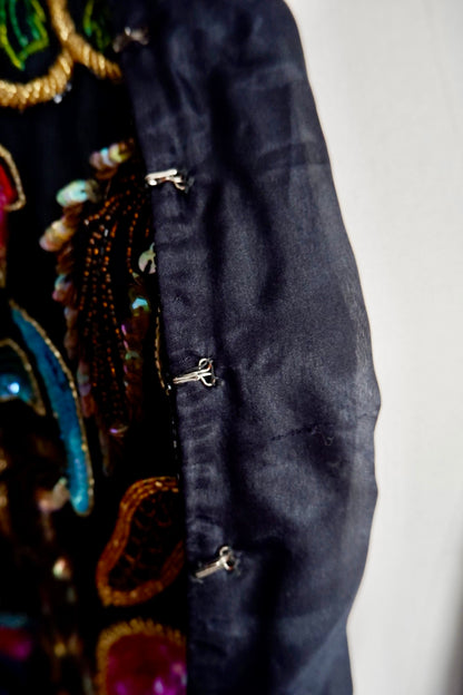 Vintage Beaded Sequin Jacket – Multicolor Embellished