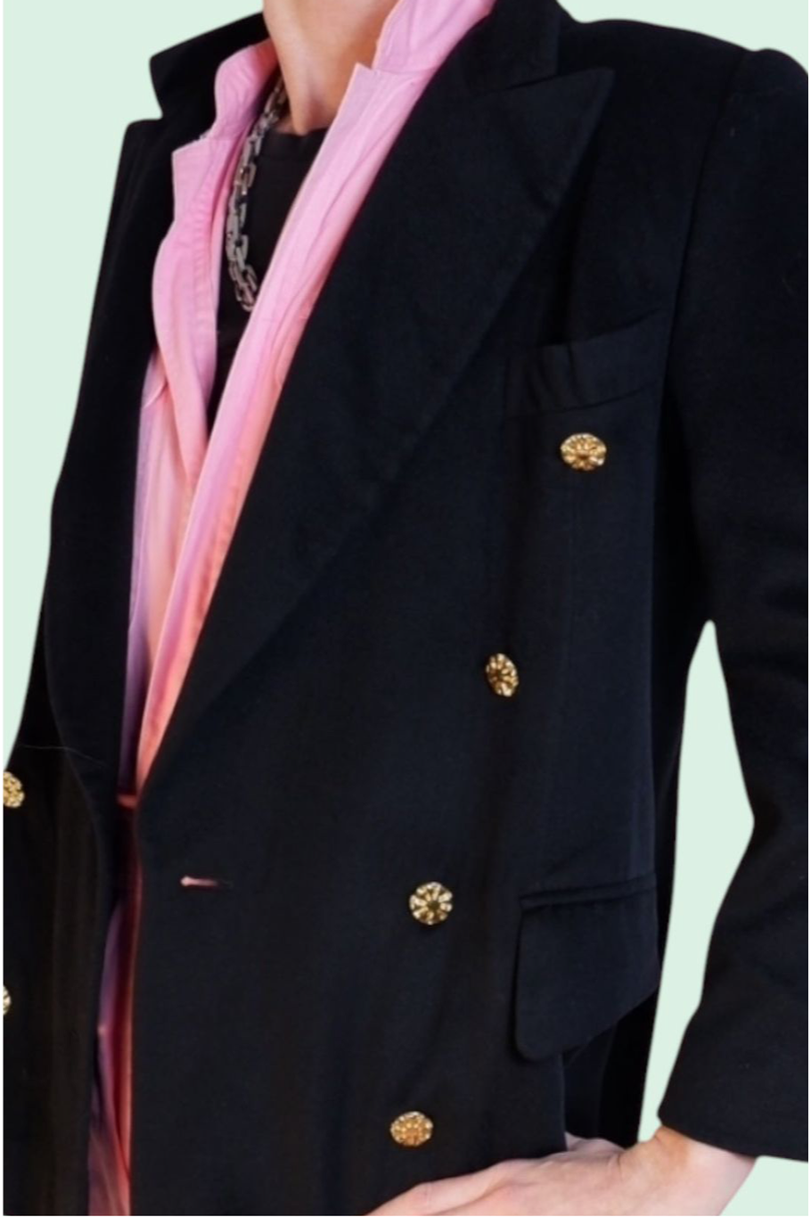 1980s Vintage Escada by Margaretha Ley Black Cashmere L/XL