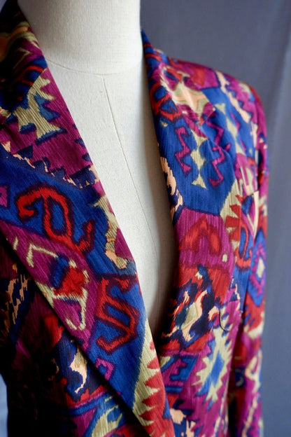 1990s Vintage Rodier Silk Blazer L