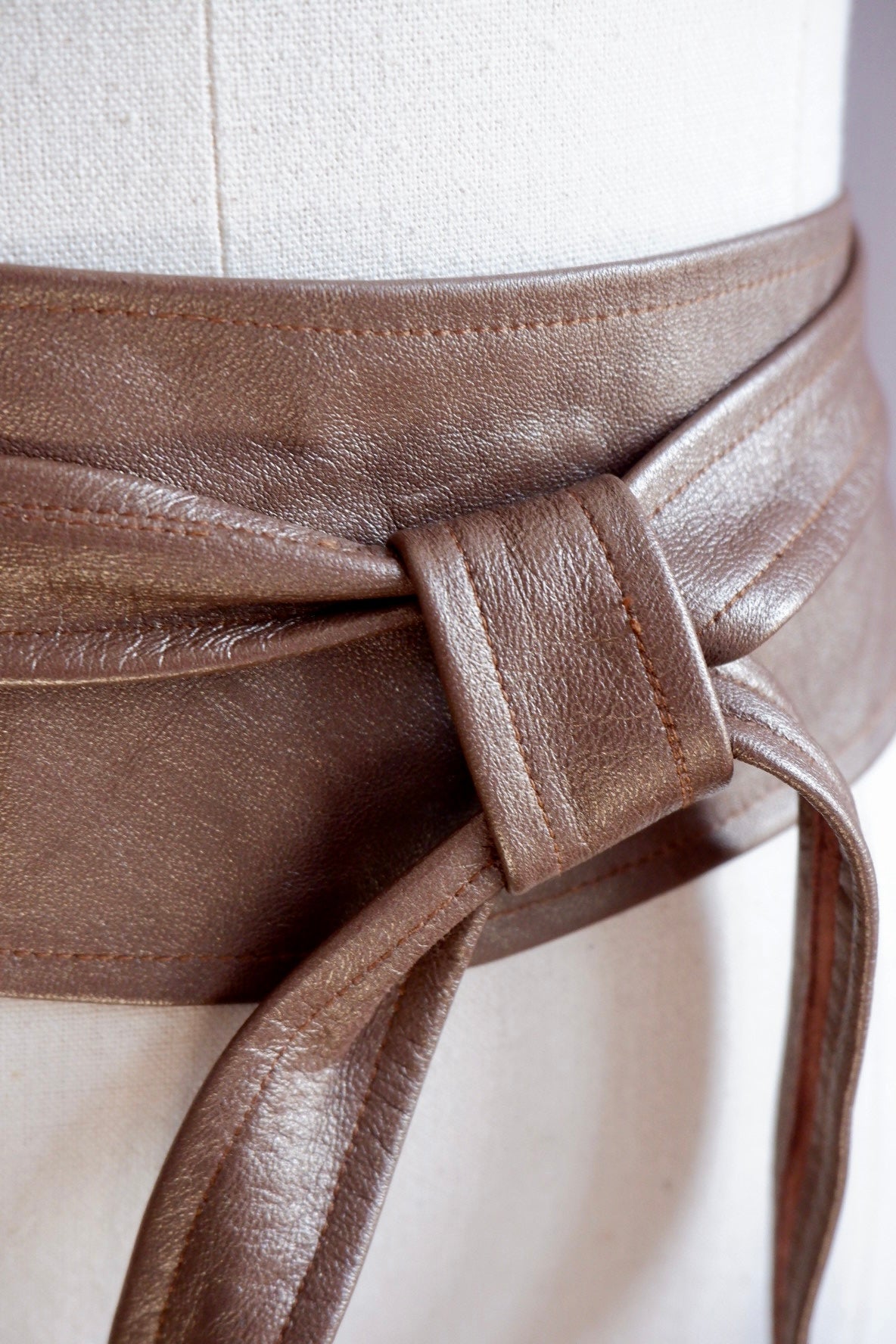 Vintage Julian Chang Brown Leather Wrap Belt