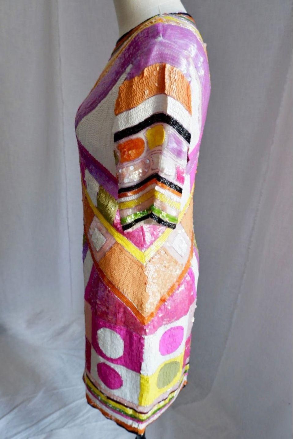 1980s Pucci-Inspired Sequin Dress
